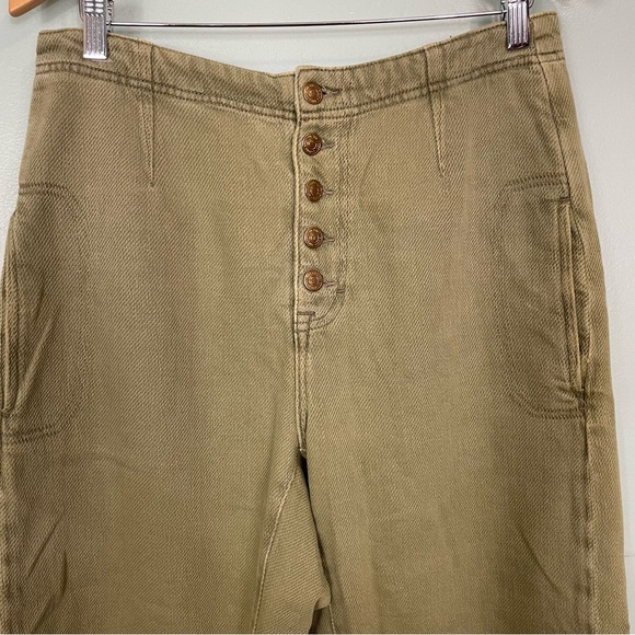 We The Free Osaka Mid Rise Barrel Green Women Size 29 - Picture 5 of 12